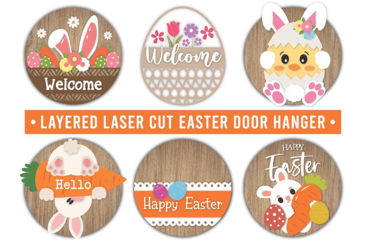 Easter Bunny Welcome Sign SVG Bundle