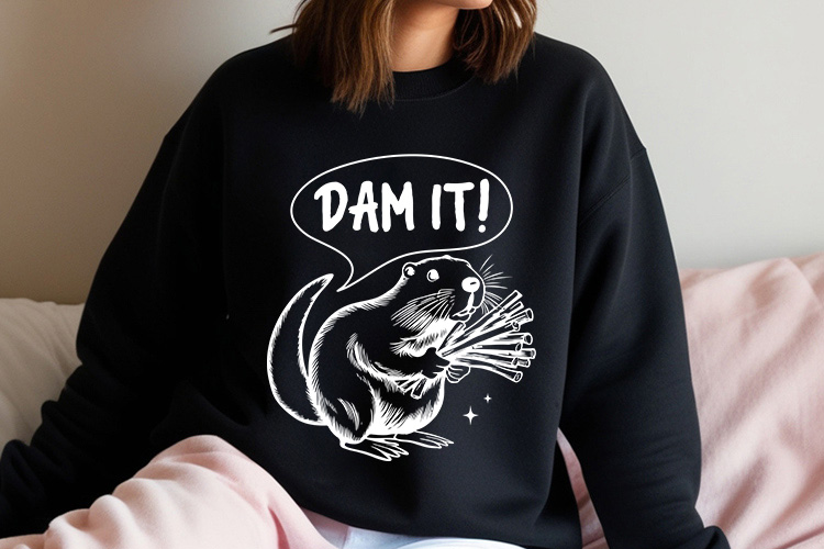 Dam It - Funny Rabbit SVG Vector Sweatshirt Mockup Image.jpg