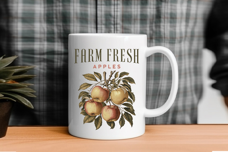 Farm Fresh Apples - Vintage Fruit Sublimation Mug Mockup Image.jpg