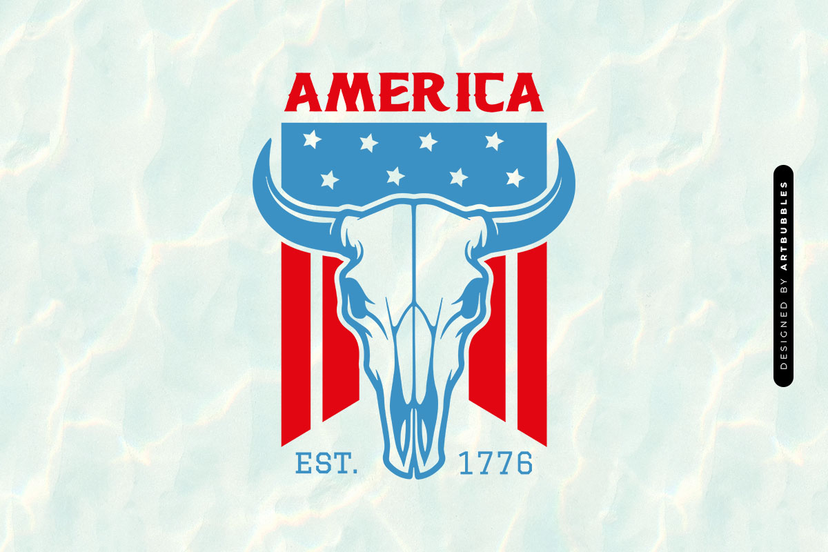 America Est 1776 - 4th of July Cow SVG Image.jpg