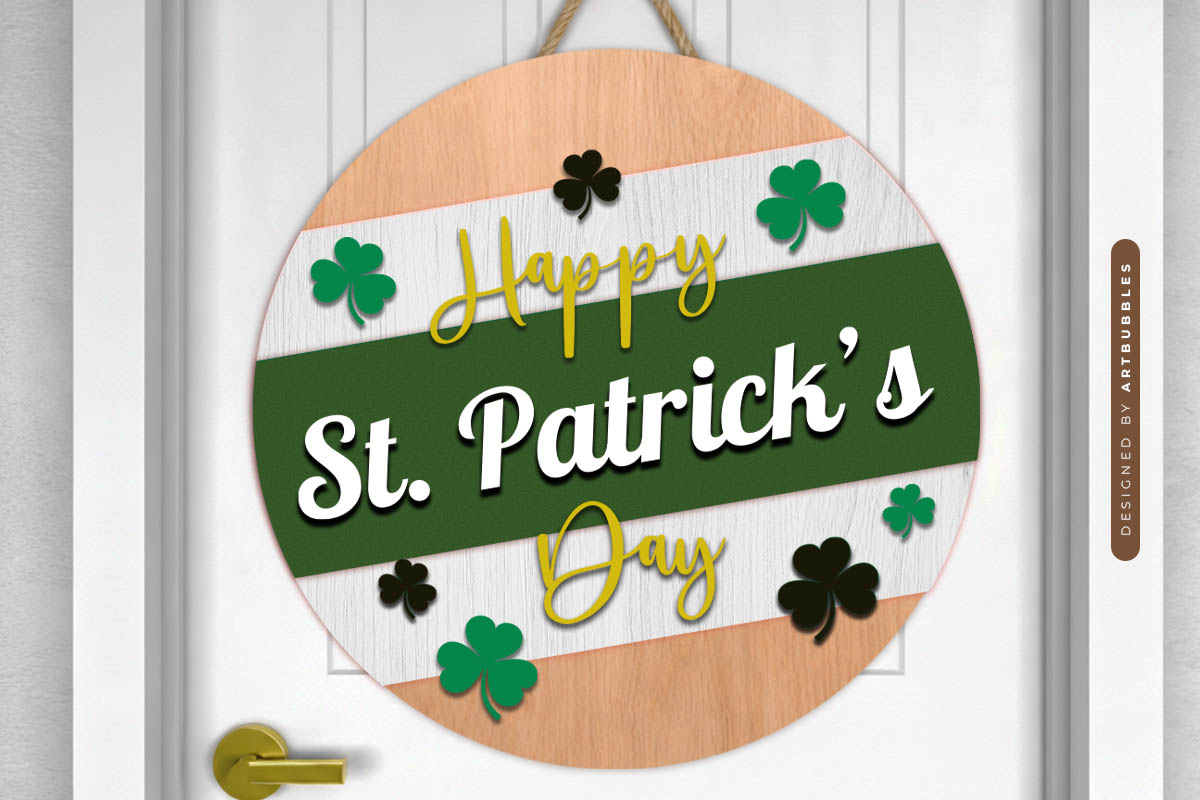 Happy St Patrick's Day Door Hanger SVG