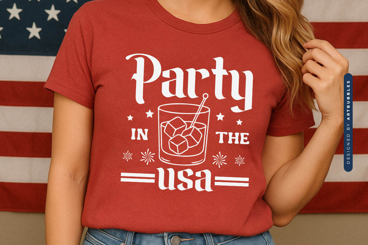 Party in the USA - Funny 4th of July SVG Tshirt Mockup Image.jpg