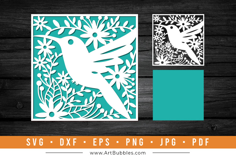 Hummingbird Paper Cut SVG Design