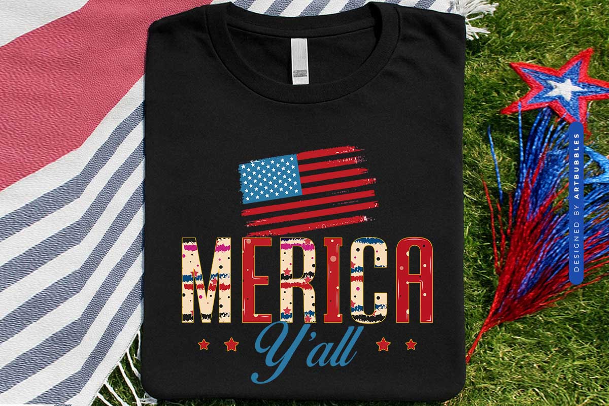Merica Y'all - 4th of July PNG Sublimation
