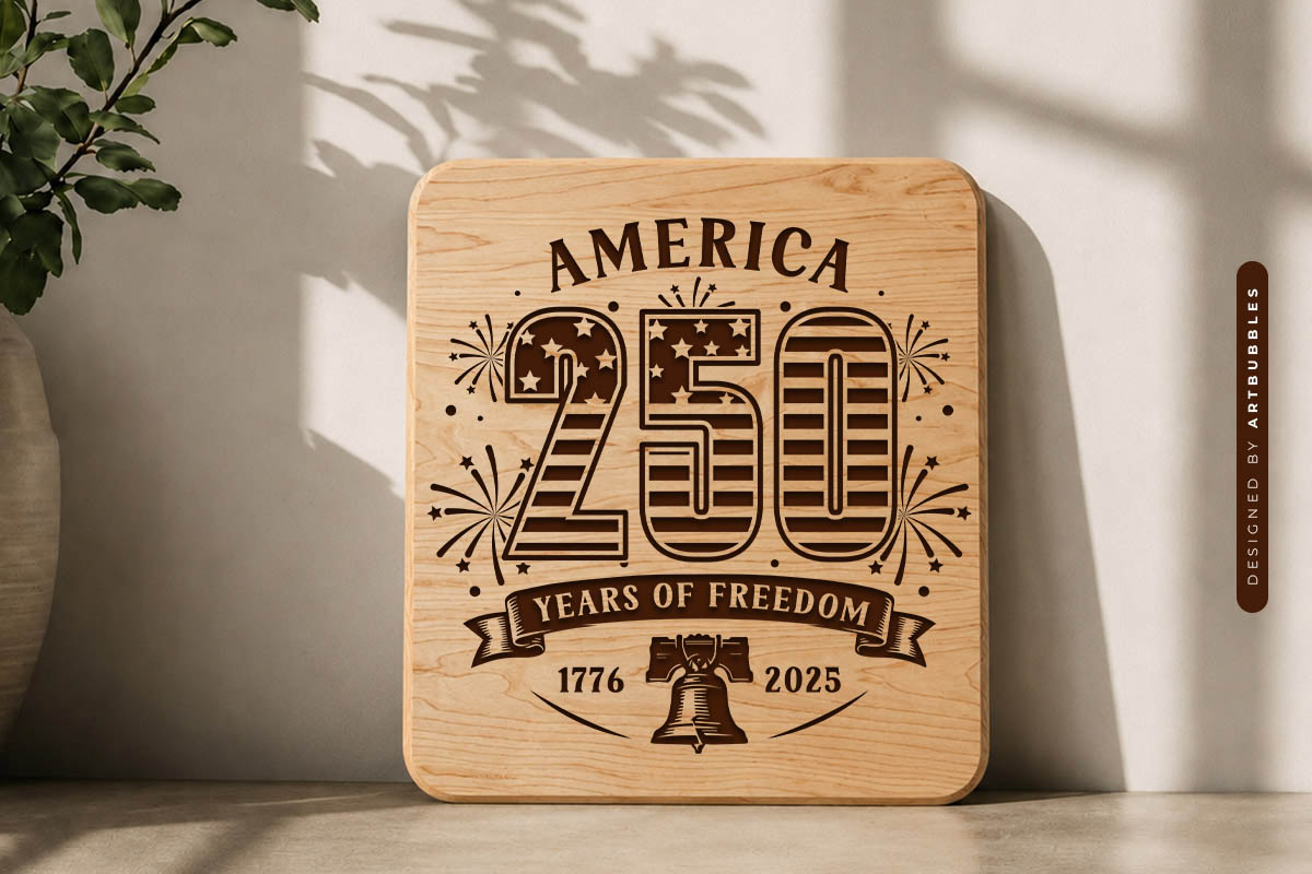 America 250 Years of Freedom Cutting Board SVG
