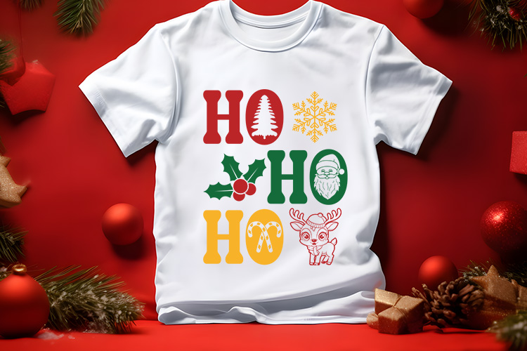 Ho Ho Ho - Cute Christmas SVG Shirt Mockup Image.jpg