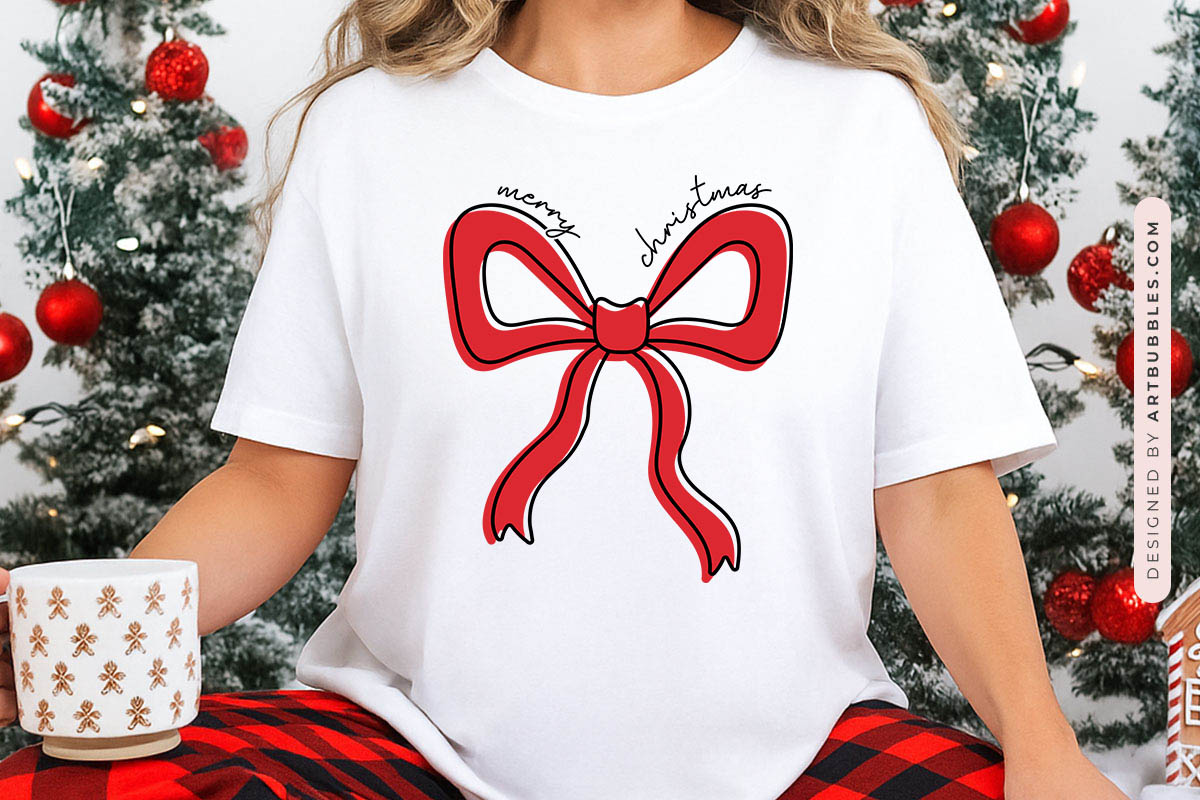 Coquette Merry Christmas SVG Design Shirt Mockup image.jpg
