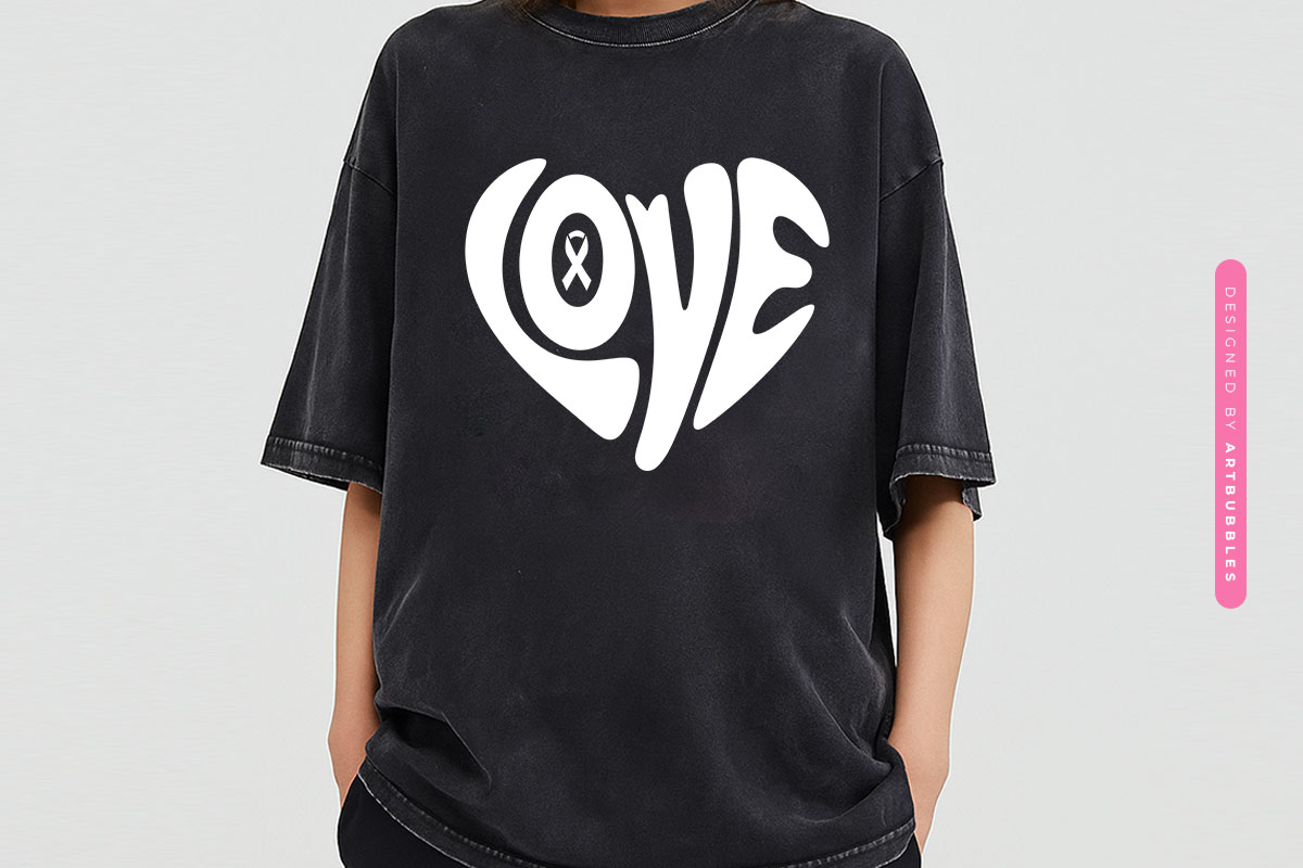 Love - Retro Breast Cancer Awareness SVG T-shirt Mockup Image.jpg