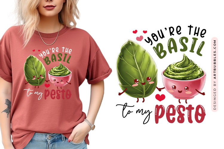 You're the Basil to My Pesto - Funny Valentines Day Food Png
