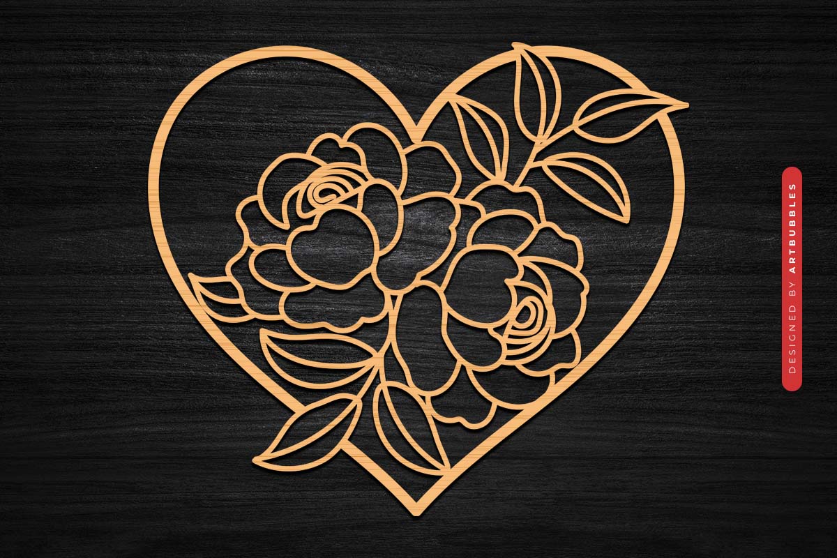 Floral Heart Valentine's Day Laser Cut SVG Image.jpg