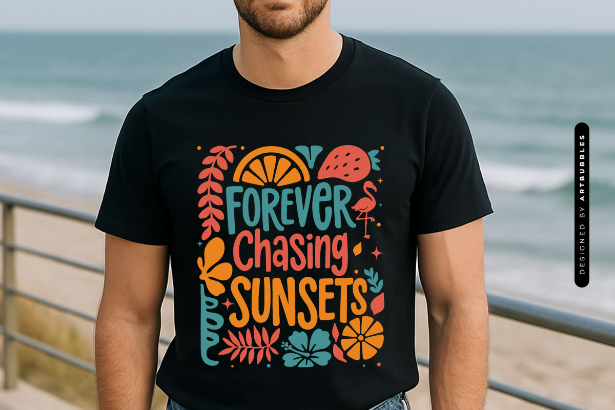 Forever Chasing Sunsets - Cricut Summer SVG Tshirt Mockup Image.jpg