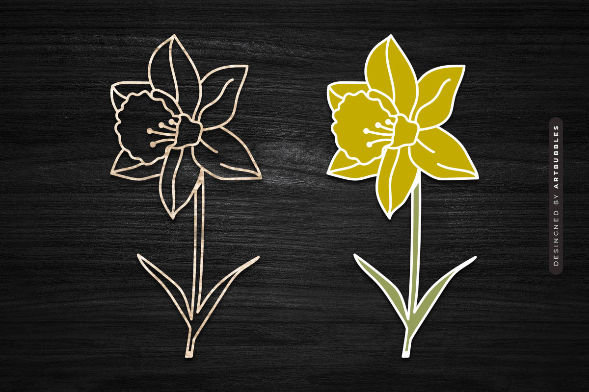 Laser Cut Daffodil Vector SVG Design Image.jpg
