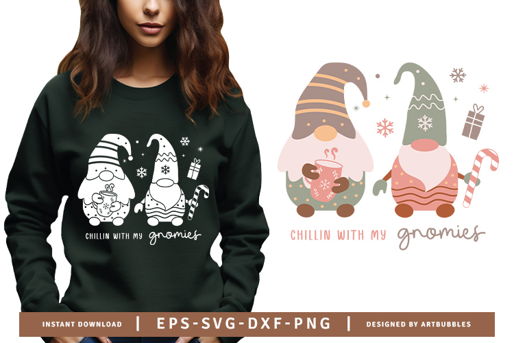 Chillin with My Gnomies - Boho Christmas Gnome SVG Image.jpg