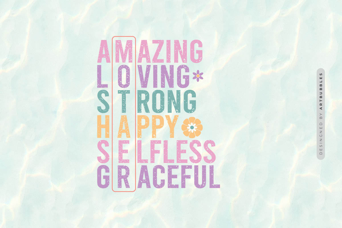 Amazing Loving Strong - Mother's Day Sublimation PNG Image.jpg