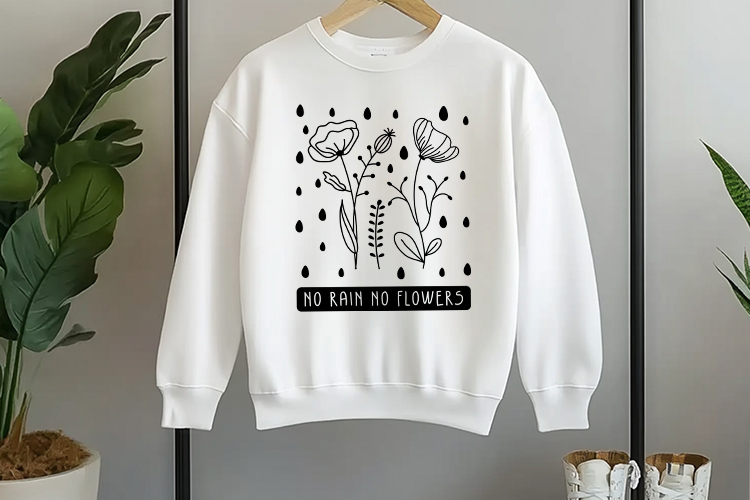 No Rain No Flowers - Wildflower Quote SVG Tshirt Mockup Image.jpg