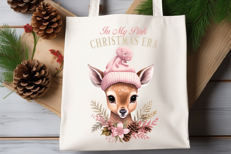 In My Pink Christmas Era Sublimation Design Tote Bag Mockup Image.jpg