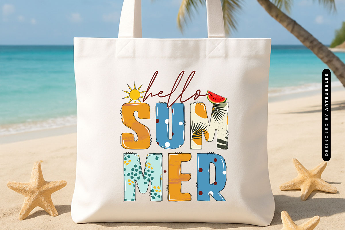 Hello Summer PNG Sublimation Design Tote Bag Mockup Image.jpg
