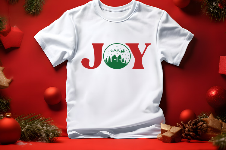 Joy - Cute Christmas SVG Free Shirt Mockup Image.jpg