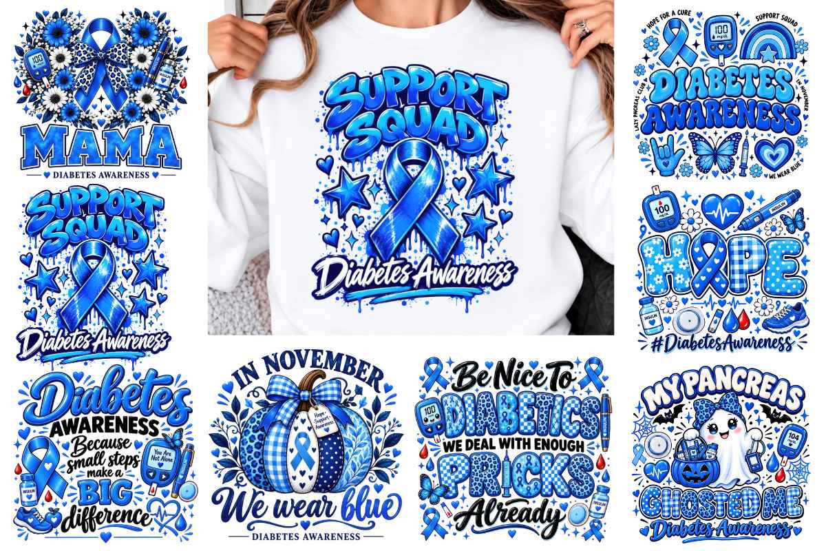 Diabetes PNG Designs Bundle