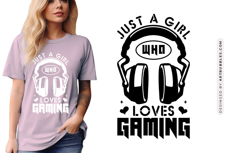 Just A Girl Who Loves Gaming SVG Design Image.jpg