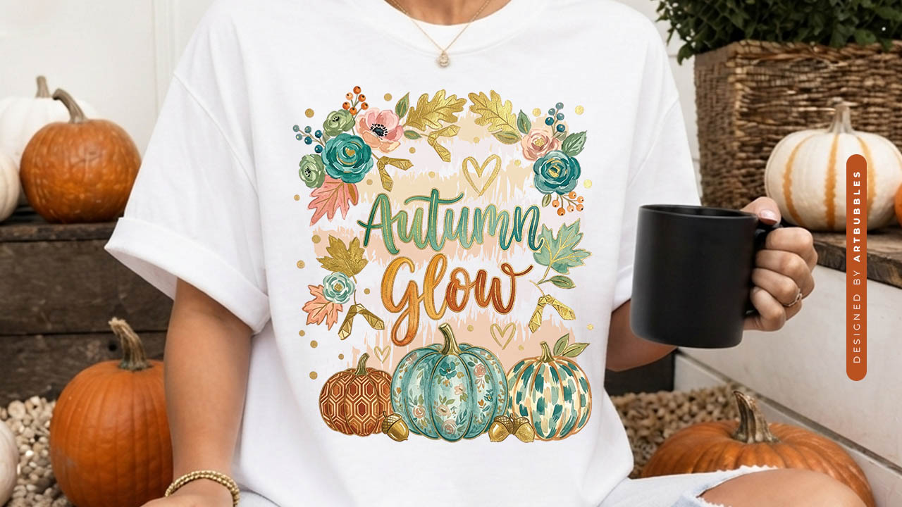 Autumn Glow - Stripe Fall Sublimation Transfer PNG Shirt Mockup image.jpg