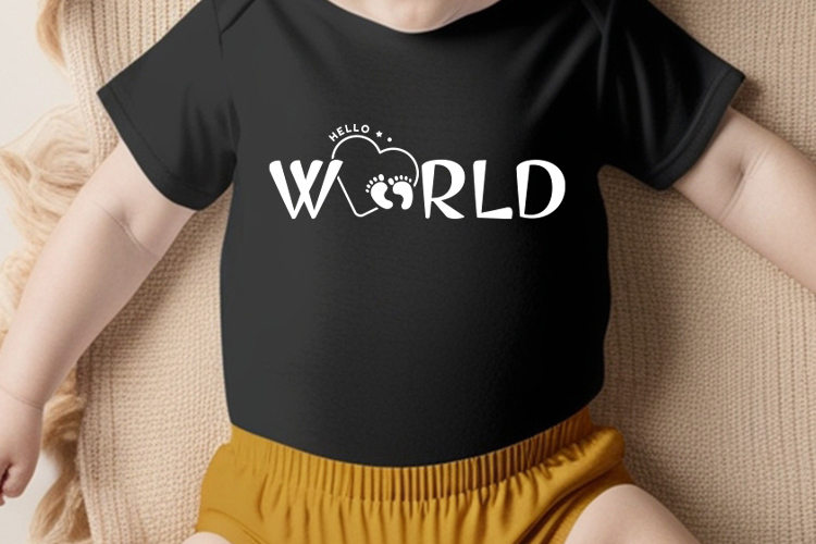 Hello World - Newborn Baby SVG Graphic Shirt Mockup Image.jpg