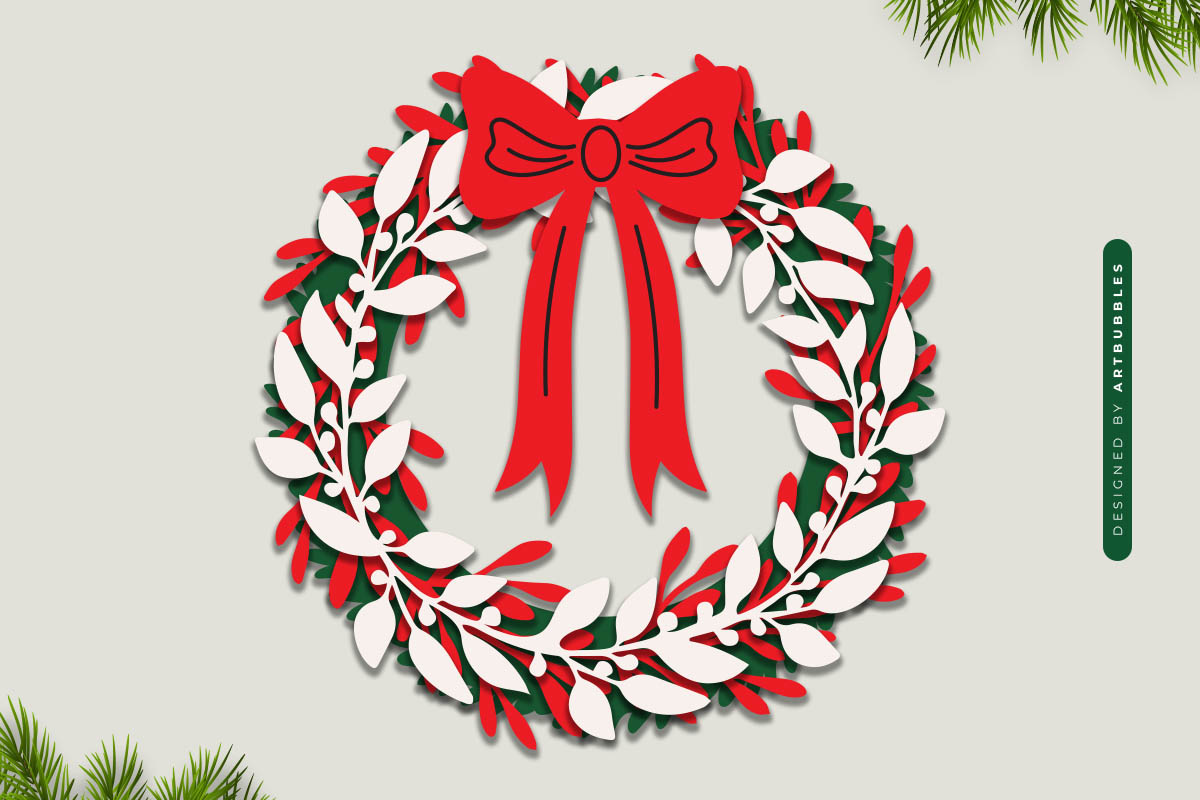 Layered Christmas Wreath SVG Vector Image 2.jpg