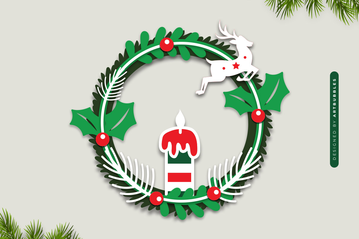 3D Christmas Layered Wreaths SVG PNG Bundle Image 3.jpg