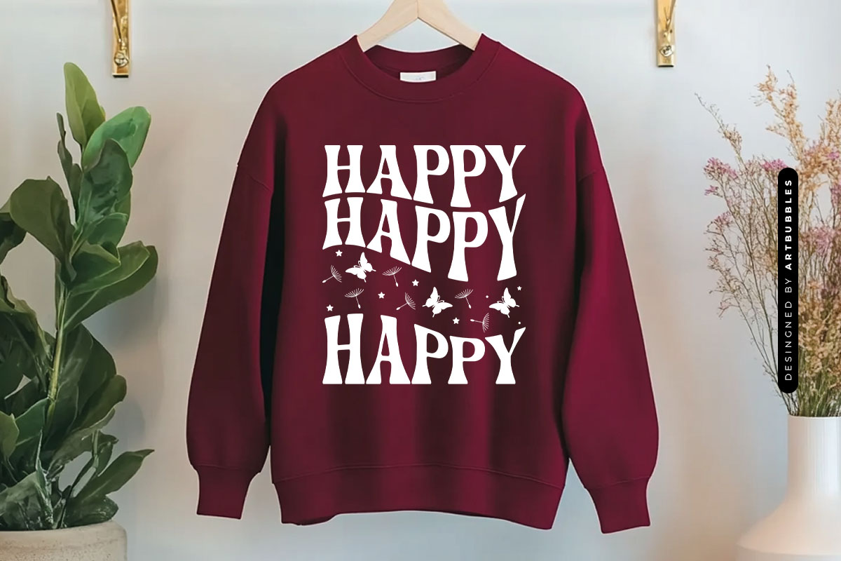 Happy - Dandelion Seed SVG File Sweatshirt Mockup image 2.jpg