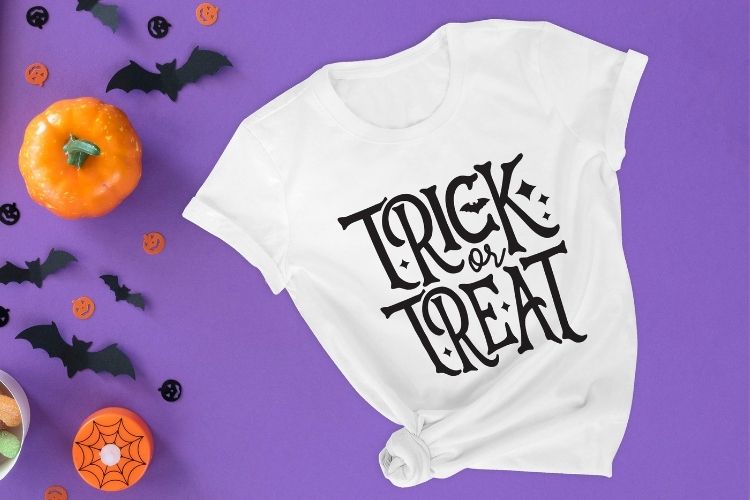 Trick or Treat - Halloween SVG Cricut Shirt Mockup Image.jpg