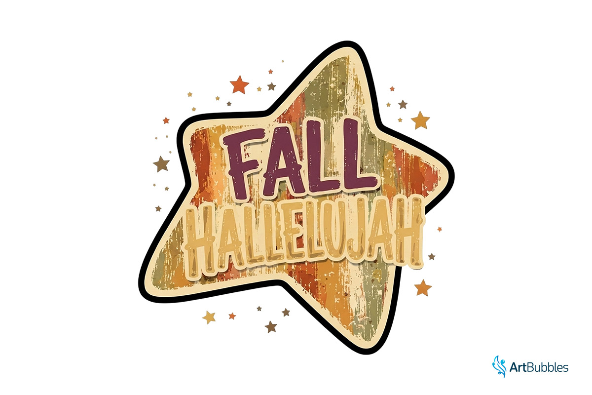 Striped Fall Hallelujah Sublimation PNG Design