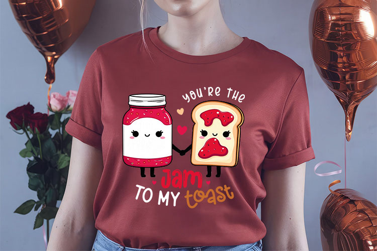 You're the Jam to My Toast - Funny Valentine Food Sublimation Shirt Mockup Image.jpg