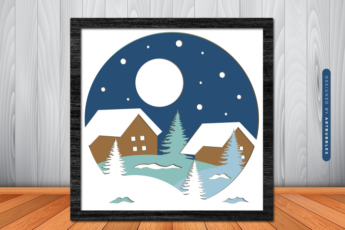 Paper Cut Christmas Layered Shadow Box SVG Bundle Image 4.jpg