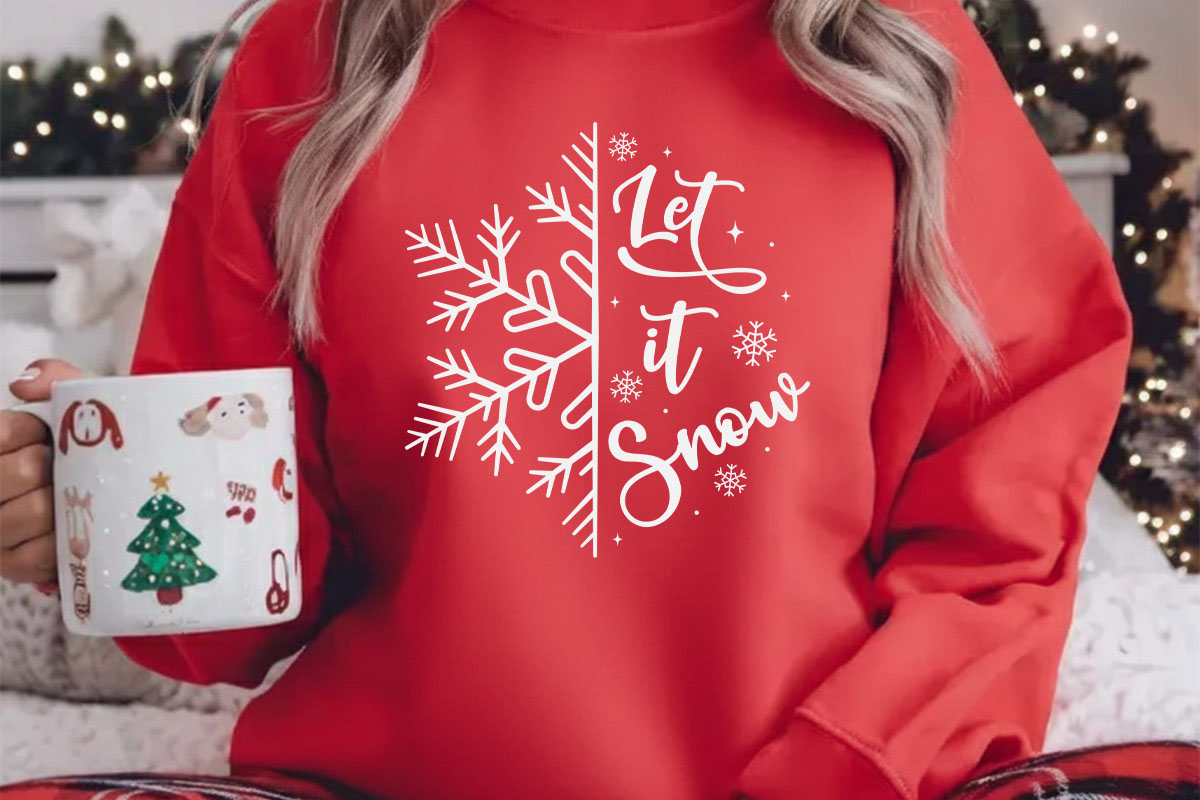 Let It Snow - Cute Winter SVG Crewneck Shirt Mockup image.jpg
