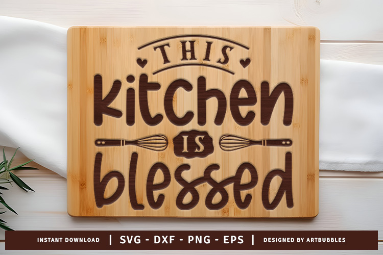 This Kitchen is Blessed Cutting Board SVG