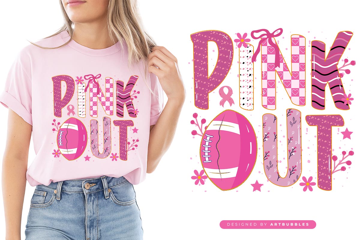 Pink Out - Breast Cancer Football Sublimation