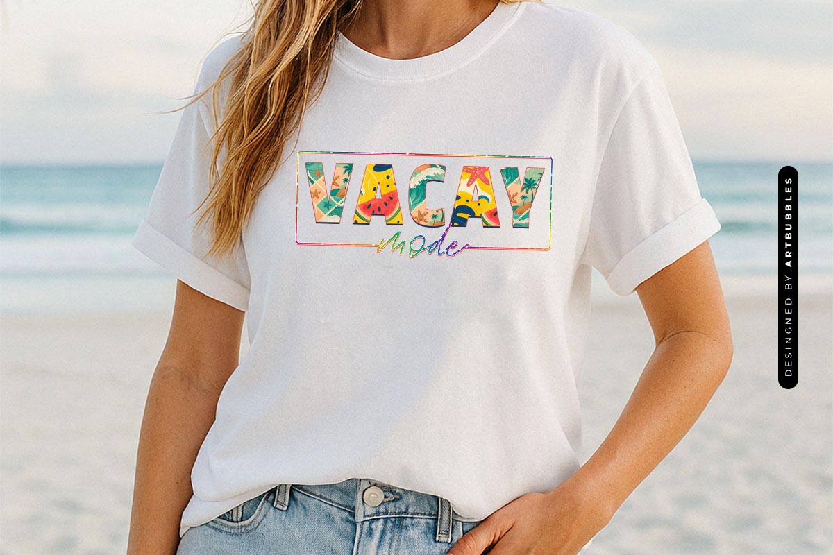 Vacay Mode - Summer Sublimation Design Tshirt Mockup Image.jpg