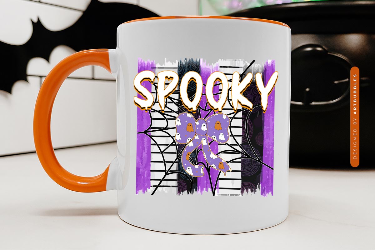 Spooky Halloween Coquette Bow Sublimation Mug Mockup image.jpg