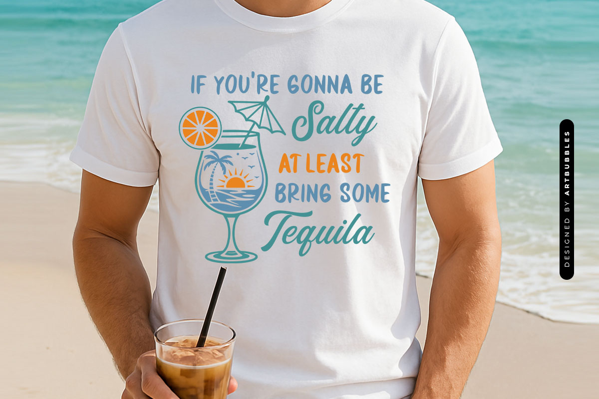 If You're Gonna be Salty - Summer Cocktail SVG Shirt Mockup Image.jpg