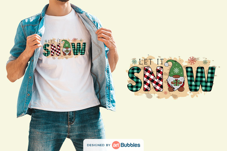 Let It Snow PNG, Gnome Christmas Sublimation Design