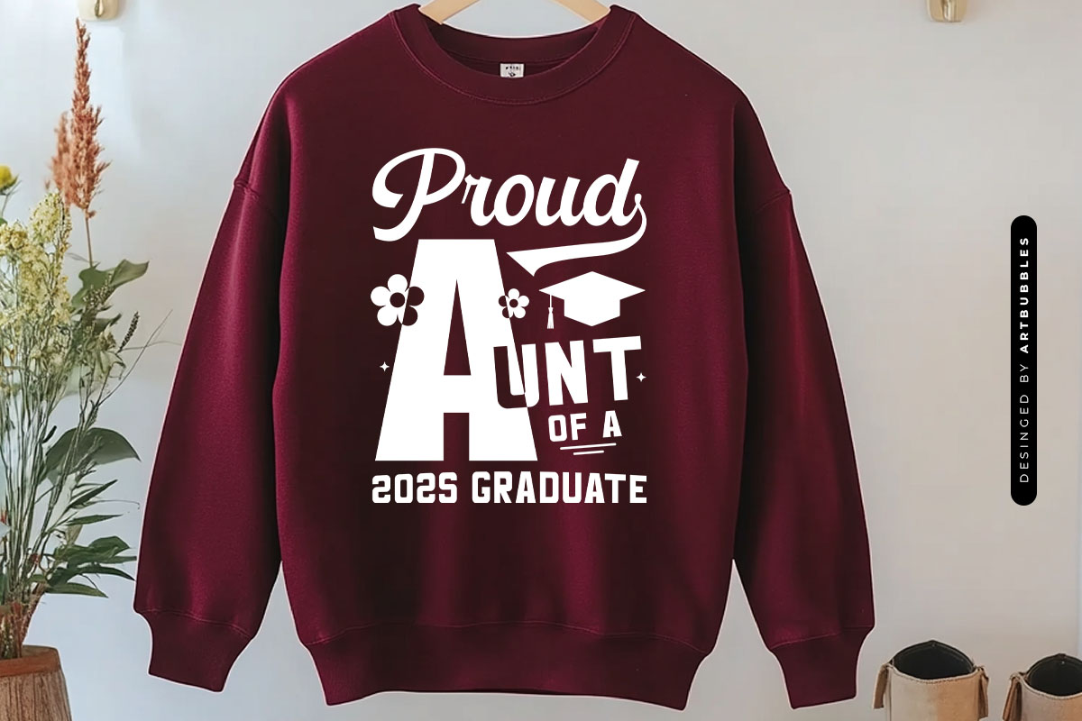 Proud Aunt Of A 2025 Graduate SVG Cut File Shirt Mockup Image.jpg