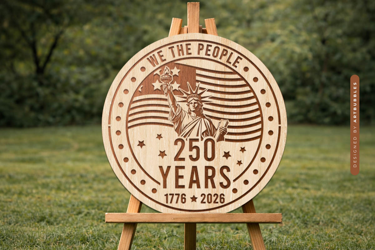 250 Years of America Statue SVG File