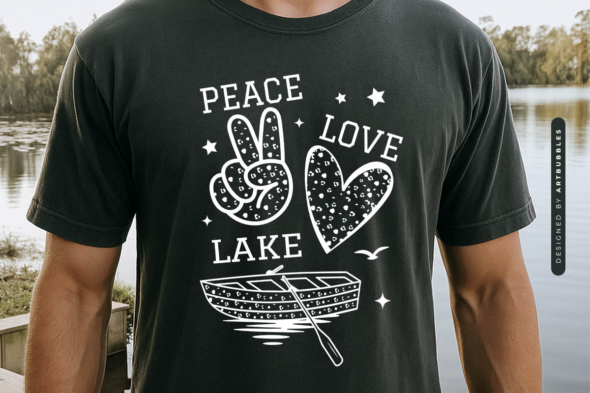 Peace Love Lake SVG Design T-shirt Mockup Image.jpg