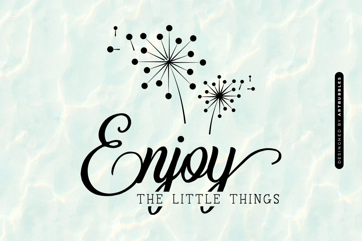 Enjoy the Little Things - Dandelion Flower SVG Image.jpg