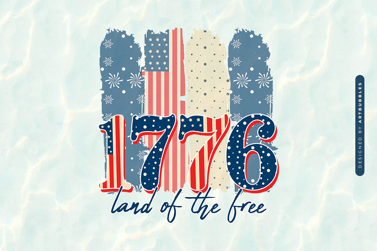 1776 Land of the Free - 4th of July PNG Sublimation Image.jpg