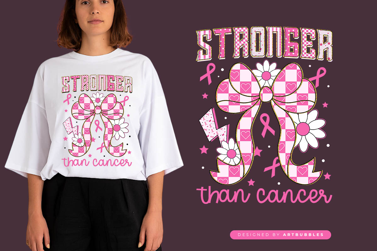 Stronger Than Cancer Coquette PNG Sublimation