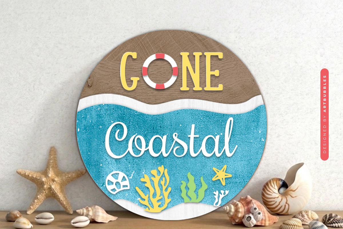 Coastal Summer Round Sign SVG Design