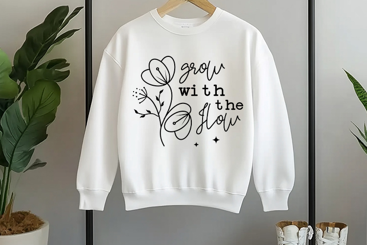 Grow with the Flow - Wildflower Quote Design SVG Sweatshirt Mockup Image.jpg