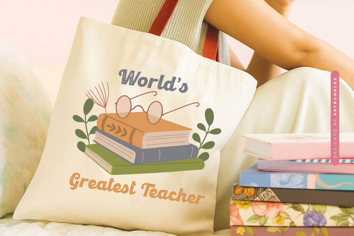 World's Greatest Teacher Retro Sublimation Tote bag Mockup Image.jpg
