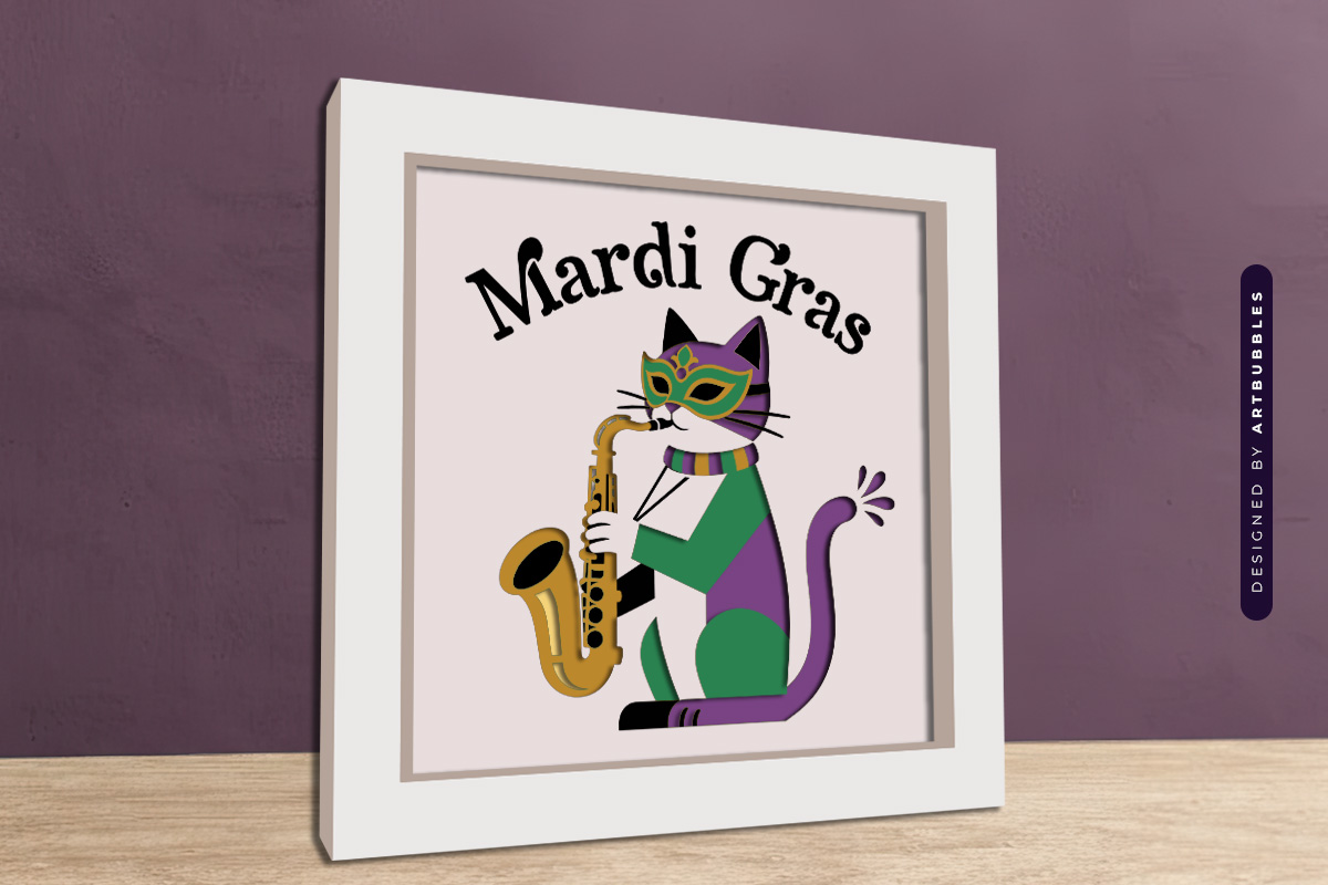 Mardi Gras Shadow Box SVG